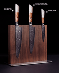 3-pc Japanese Knife Set, Damascus Steel, Tegami