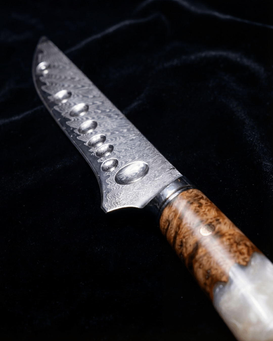 Fillet Japanese Knife, Damascus Steel, 6.1", Tegami