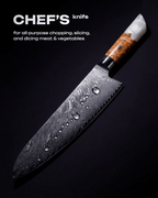 3-pc Japanese Knife Set, Damascus Steel, Tegami