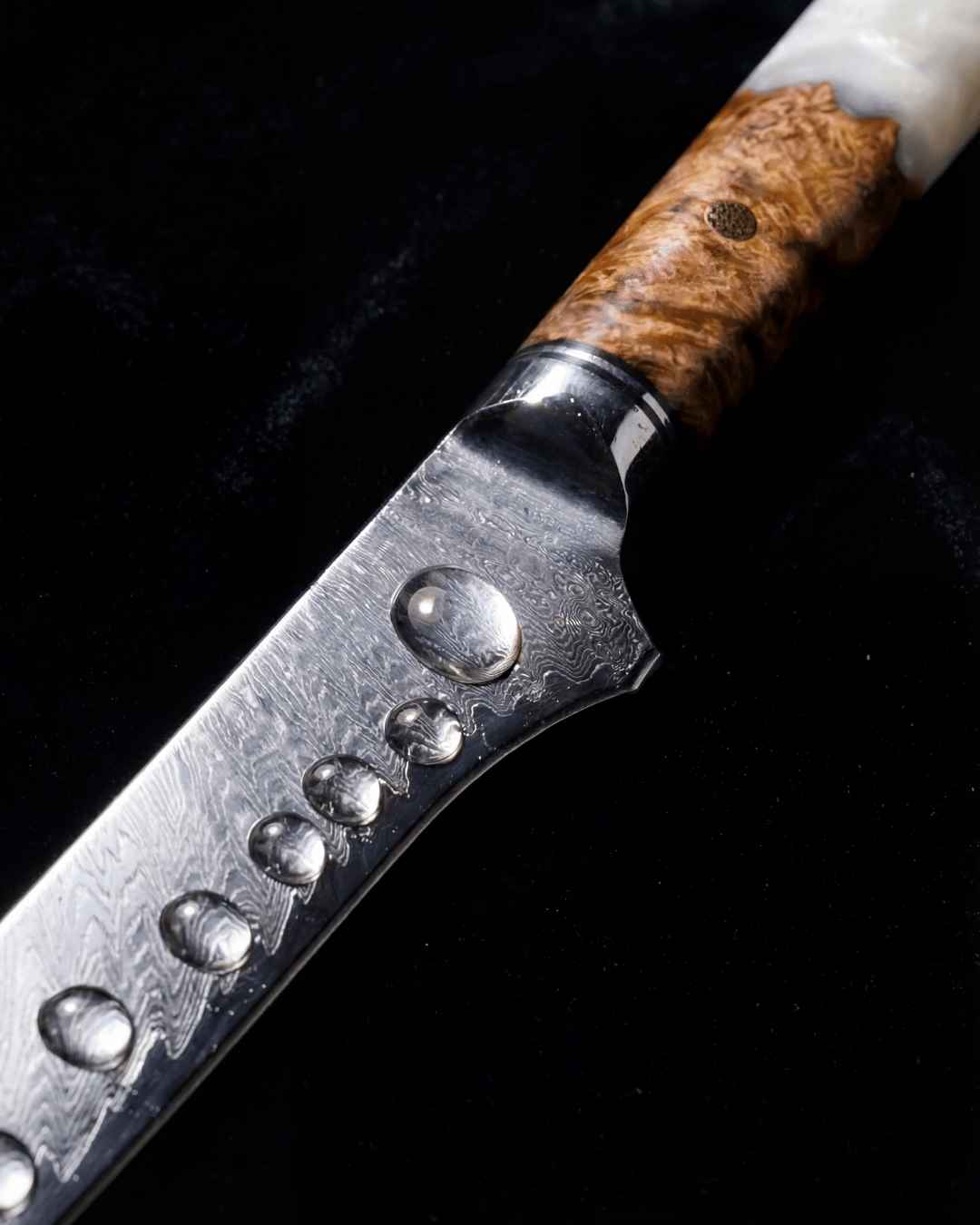 Fillet Japanese Knife, Damascus Steel, 6.1", Tegami