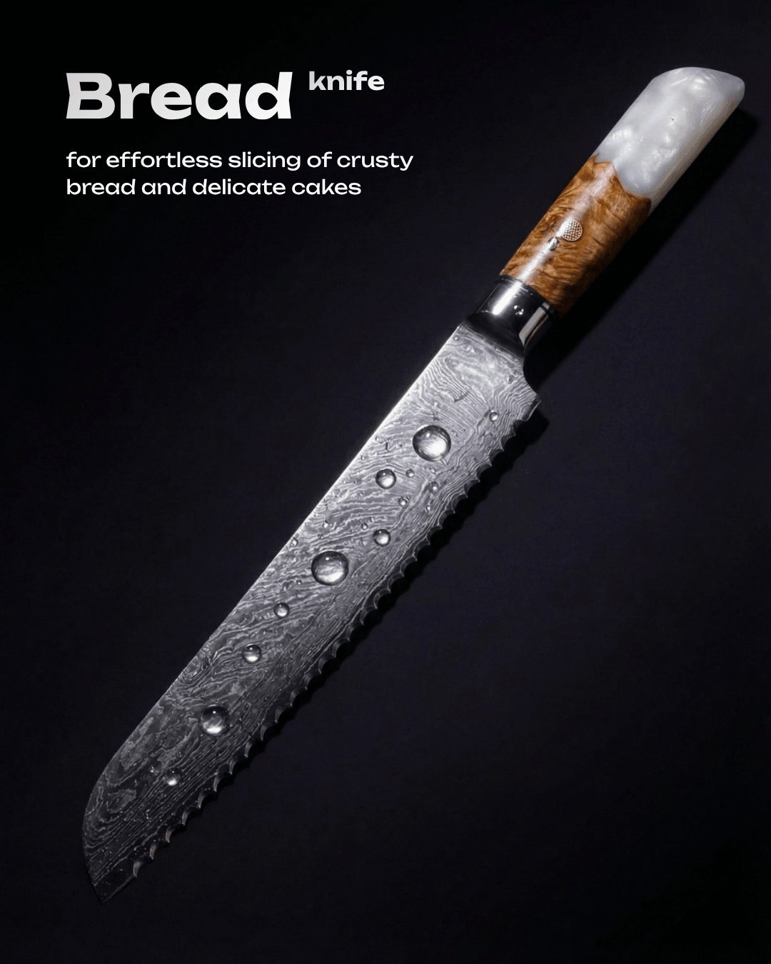 4-pc Japanese Knife Set, Damascus Steel, Tegami