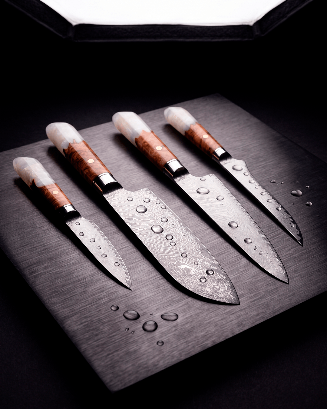 4-Piece Knife Set, Japanese VG-10 Steel + 67-Layer Damascus Steel, Sharp as a Scalpel | Tegami