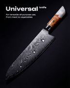 3-pc Japanese Knife Set, Damascus Steel, Tegami