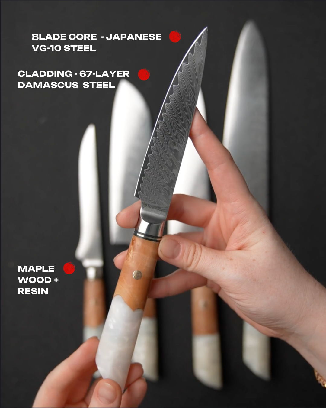 Try Your 1-st Japanese Damascus Steel Knife for $1 - Use PromoCode HELLO at Cart or Checkout. Utility Knife 5", TEGAMI