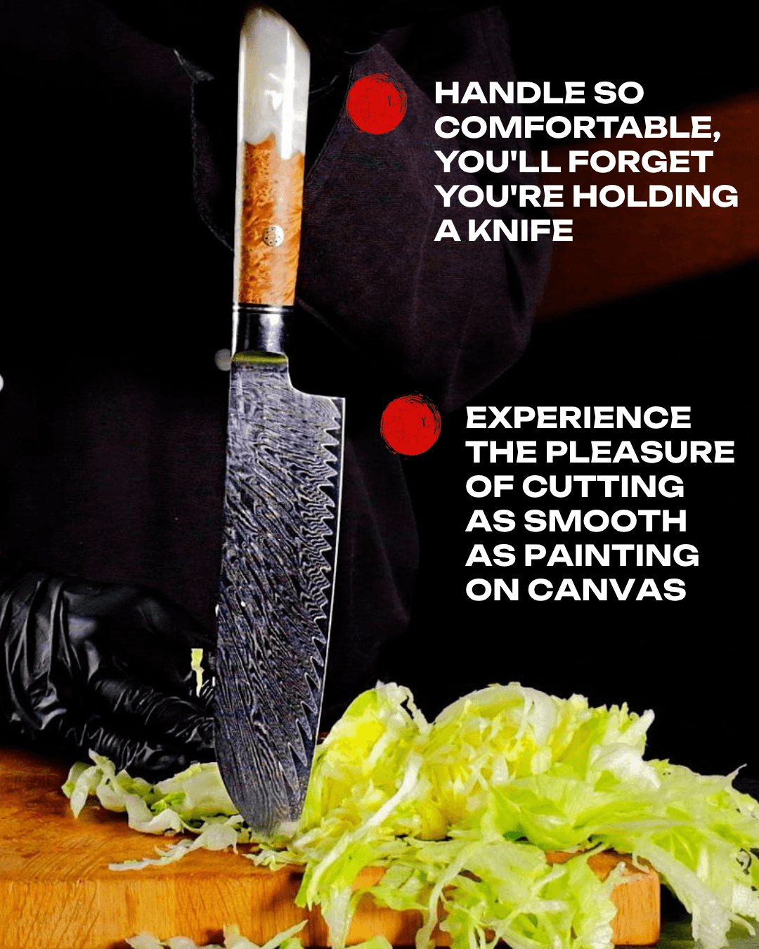 7-pc Japanese Knife Set, Damascus Steel, Tegami - Tegami