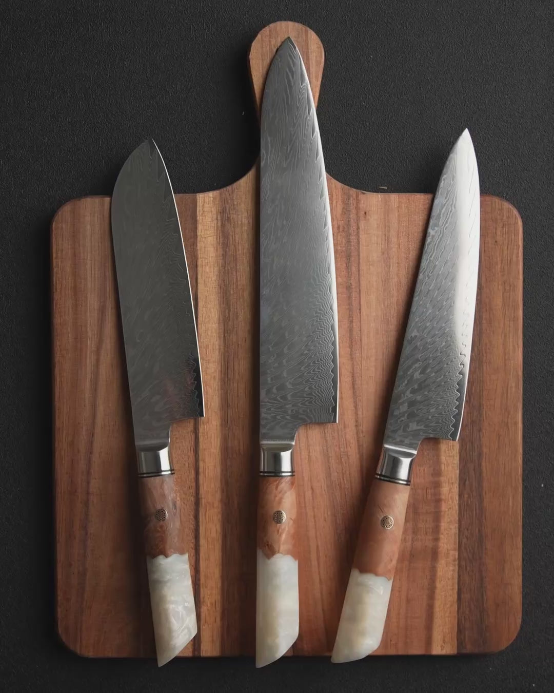 3-Piece Chef's Knife Set, Japanese VG-10 Steel + 67-Layer Damascus Steel, Sharp as a Scalpel | Tegami