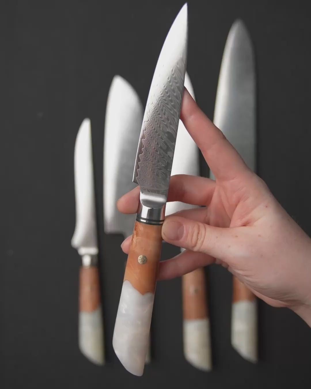Try Your 1-st Japanese Damascus Steel Knife for $1 - Use PromoCode HELLO at Cart or Checkout. Utility Knife 5", TEGAMI