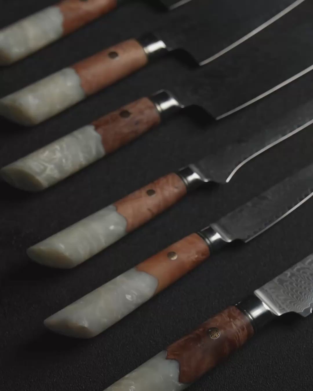 6-Piece Knife Set, Japanese VG-10 Steel + 67-Layer Damascus Steel, Sharp as a Scalpel | Tegami
